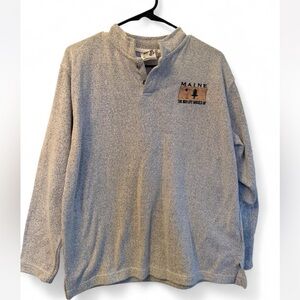 Esy Surf Co. Gray Henley Maine shirt  Shirt